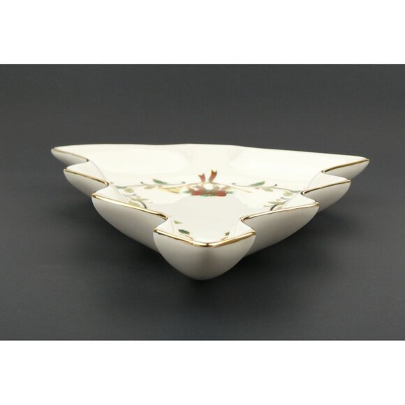 Mikasa Fine China Holiday Elegance Christmas Tree Shaped Serving Dish - Picture 4 of 11